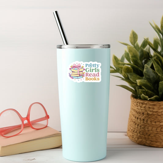 Pretty Girls Read Books Book Reader Sticker – 3" Waterproof Bookish Sticker with Holo Overlay – Reading, Books, Reader Gift, Book Lover, Bookstore Merch