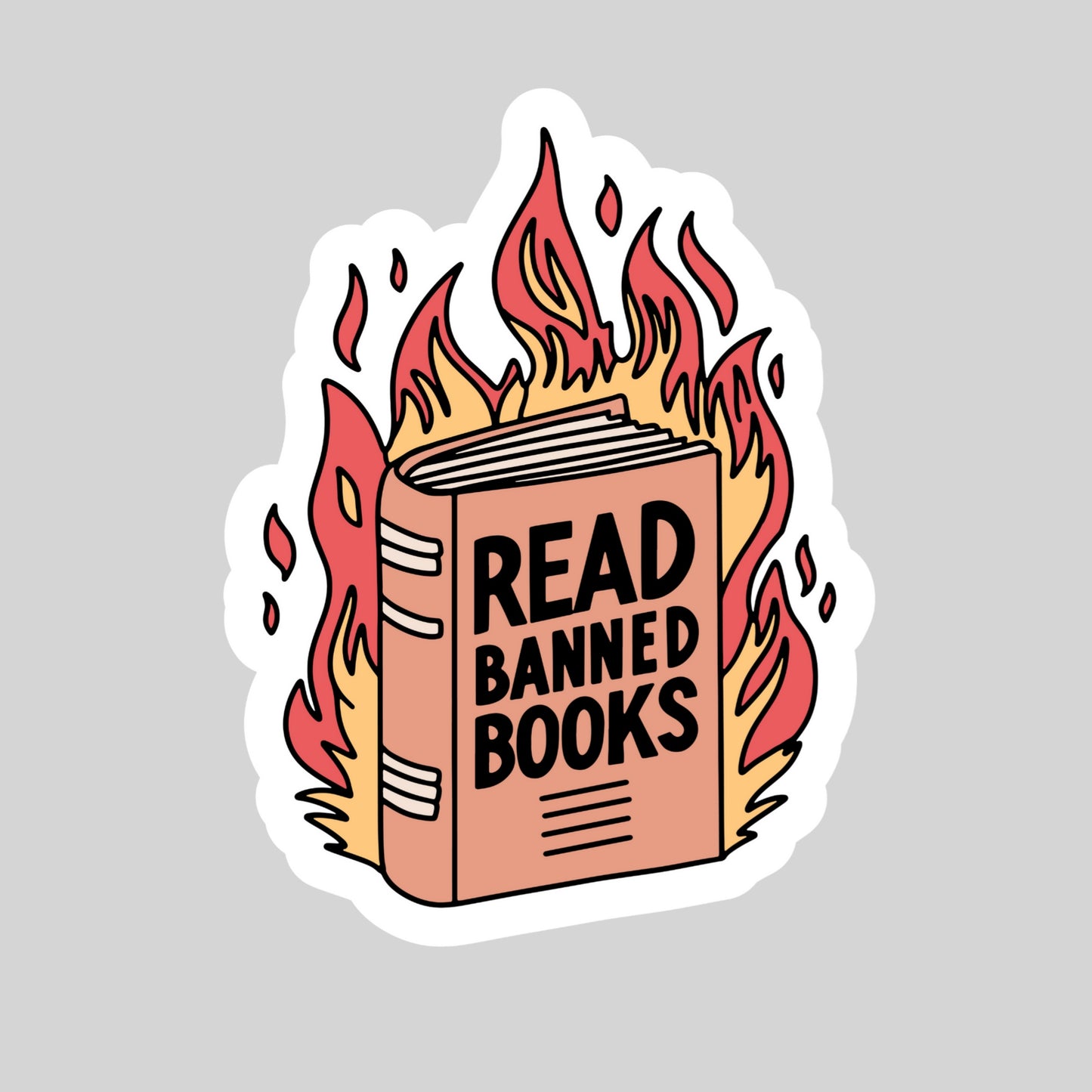 Read Banned Books Book Reader Sticker – 3" Waterproof Bookish Sticker with Holo Overlay – Reading, Books, Reader Gift, Book Lover, Bookstore Merch