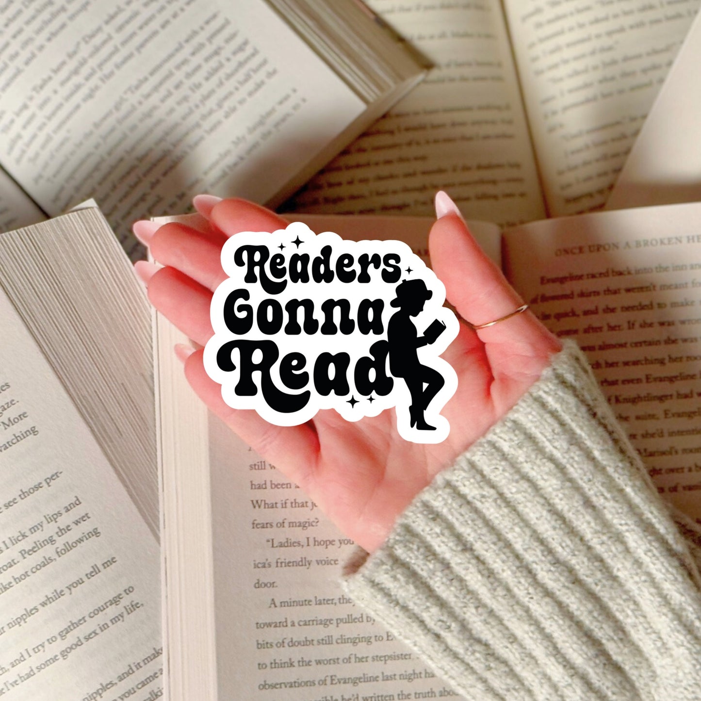 Readers Gonna Read Book Reader Sticker – 3" Waterproof Bookish Sticker with Holo Overlay – Reading, Books, Reader Gift, Book Lover, Bookstore Merch