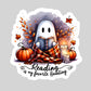Reading is My Favorite Haunting Ghost Halloween Book Reader Sticker – 3" Waterproof Bookish Sticker with Holo Overlay – Reading, Books, Reader Gift, Book Lover, Bookstore Merch