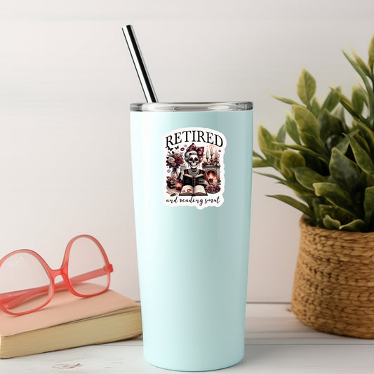 RETIRED and Reading SMUT Book Reader Sticker – 3" Waterproof Bookish Sticker with Holo Overlay – Reading, Books, Reader Gift, Book Lover, Bookstore Merch