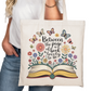 Between the Pages of a Book Bookish Tote Bag – Reading Tote for Book Lovers – Book Reader Bag - Romance Reader Tote - Book Store Merchandise