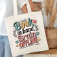 Book in Hand Brain Offline Bookish Tote Bag – Reading Tote for Book Lovers – Book Reader Bag - Romance Reader Tote - Book Store Merchandise