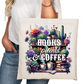 Books Plants and Coffee Bookish Tote Bag – Reading Tote for Book Lovers – Book Reader Bag - Romance Reader Tote - Book Store Merchandise