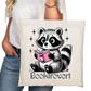 Booktrovert Racoon Bookish Tote Bag – Reading Tote for Book Lovers – Book Reader Bag - Romance Reader Tote - Book Store Merchandise