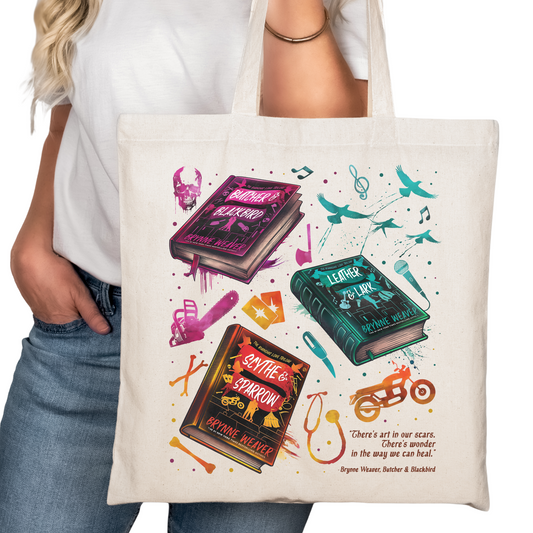 Butcher and Blackbird Bookish Tote Bag – Reading Tote for Book Lovers – Book Reader Bag - Romance Reader Tote - Book Store Merchandise