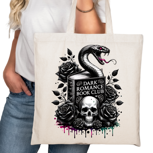 Dark Romance Book Club Snake Bookish Tote Bag – Reading Tote Book Lovers – Book Reader Bag - Romance Reader Tote - Book Store Merchandise