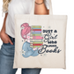 Just a Girl Who Loves Books Bookish Tote Bag – Reading Tote for Book Lovers – Book Reader Bag - Romance Reader Tote - Book Store Merchandise