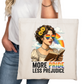 More Pride Less Prejudice LGBTQ+ Bookish Tote Bag – Reading Tote for Book Lovers – Book Reader Bag - Romance Reader Tote - Book Store