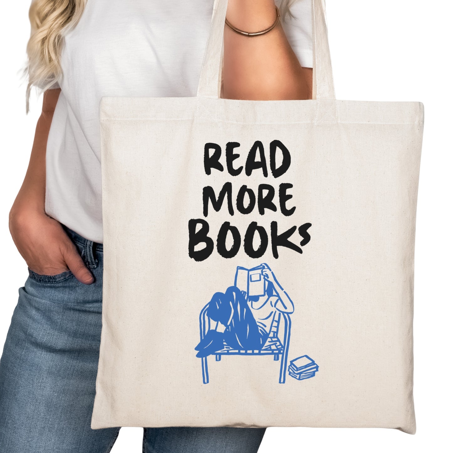 Read More Books Bookish Tote Bag – Reading Tote for Book Lovers – Book Reader Bag - Romance Reader Tote - Book Store