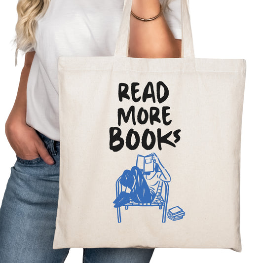 Read More Books Bookish Tote Bag – Reading Tote for Book Lovers – Book Reader Bag - Romance Reader Tote - Book Store