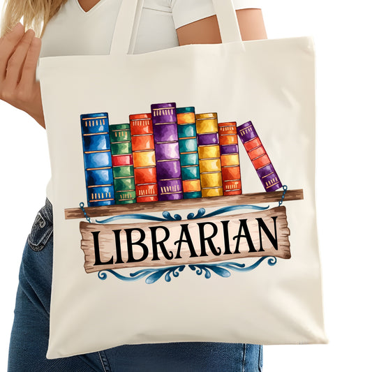 LIBRARIAN Bookish Tote Bag – Reading Tote for Book Lovers – Book Reader Bag - Romance Reader Tote - Book Store