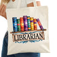 LIBRARIAN Bookish Tote Bag – Reading Tote for Book Lovers – Book Reader Bag - Romance Reader Tote - Book Store