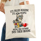 Reading How People Install Software to Brains Bookish Tote Bag – Reading Tote for Book Lovers – Book Bag - Romance Reader Tote - Book Store
