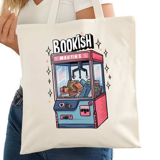 Bookish Machine Bookish Tote Bag – Reading Tote for Book Lovers – Book Reader Bag - Romance Reader Tote - Book Store