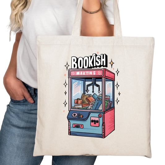 Bookish Machine Bookish Tote Bag – Reading Tote for Book Lovers – Book Reader Bag - Romance Reader Tote - Book Store