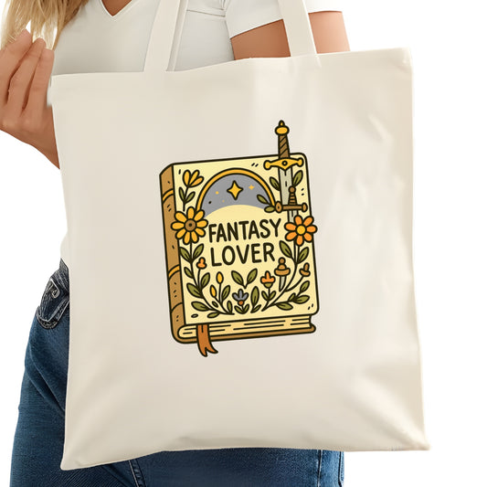 Fantasy Lover Bookish Tote Bag – Reading Tote for Book Lovers – Book Reader Bag - Romance Reader Tote - Book Store