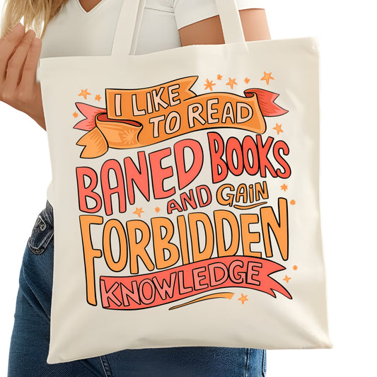 I Like to Read Banned Books Bookish Tote Bag – Reading Tote for Book Lovers – Book Reader Bag - Romance Reader Tote - Book Store