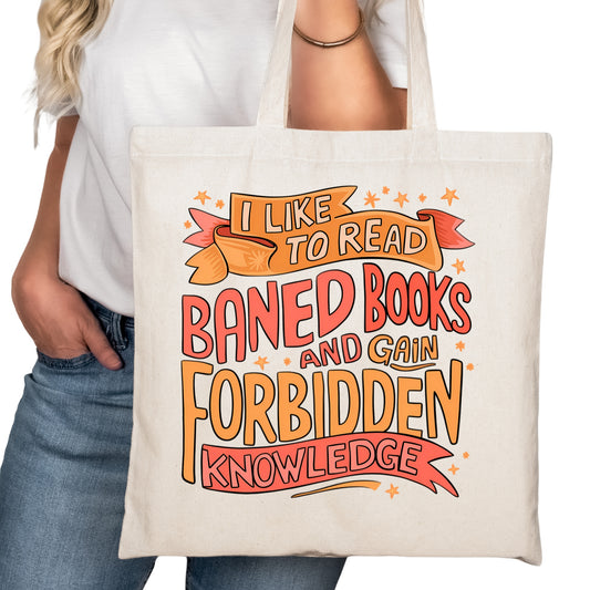 I Like to Read Banned Books Bookish Tote Bag – Reading Tote for Book Lovers – Book Reader Bag - Romance Reader Tote - Book Store