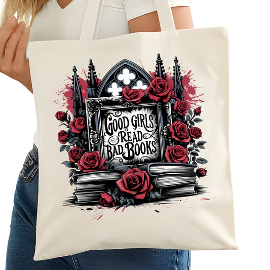 Good Girls Read Bad Books Bookish Tote Bag – Reading Tote for Book Lovers – Book Reader Bag - Romance Reader Tote - Book Store