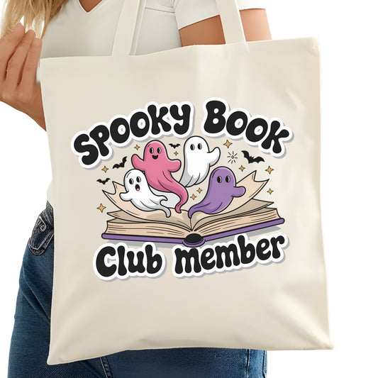 Spooky Book Cub Member Tote Bag – Reading Tote for Book Lovers – Book Reader Bag - Romance Reader Tote - Book Store