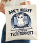 Don't Worry I'm From Tech Support Cat Bookish Tote Bag – Reading Tote for Book Lovers – Book Reader Bag - Romance Reader Tote - Book Store