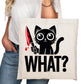 What Serial Killer Funny CatBookish Tote Bag – Reading Tote for Book Lovers – Book Reader Bag - Romance Reader Tote - Book Store