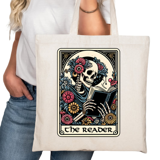 The Reader Tarot Card Bookish Tote Bag – Reading Tote for Book Lovers – Book Reader Bag - Romance Reader Tote - Book Store