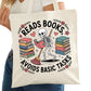 Reads Books Avoids Basic Tasks Bookish Tote Bag – Reading Tote for Book Lovers – Book Reader Bag - Romance Reader Tote - Book Store