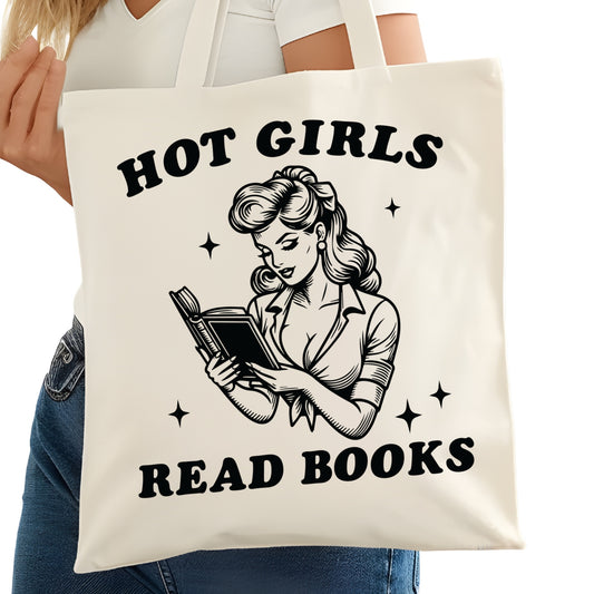 Got Girls Read Books Retro Bookish Tote Bag – Reading Tote for Book Lovers – Book Reader Bag - Romance Reader Tote - Book Store