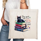 Time Spent with Cats And Books Bookish Tote Bag – Reading Tote for Book Lovers – Book Reader Bag - Romance Reader Tote - Book Store