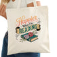 Happier When I'm Reading Bookish Tote Bag – Reading Tote for Book Lovers – Book Reader Bag - Romance Reader Tote - Book Store