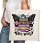 My Book Boyfriends Have Wings Bookish Tote Bag – Reading Tote for Book Lovers – Book Reader Bag - Romance Reader Tote - Book Store