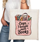 Oops I Bought More Books Funny Bookish Tote Bag – Reading Tote for Book Lovers – Book Reader Bag - Romance Reader Tote - Book Store