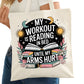 My Workout is Reading In Bed Funny Bookish Tote Bag – Reading Tote for Book Lovers – Book Reader Bag - Romance Reader Tote - Book Store