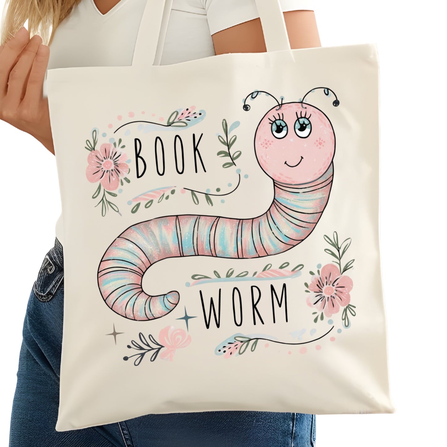 Bookworm Bookish Tote Bag – Reading Tote for Book Lovers – Book Reader Bag - Romance Reader Tote - Book Store