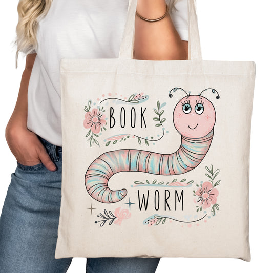 Bookworm Bookish Tote Bag – Reading Tote for Book Lovers – Book Reader Bag - Romance Reader Tote - Book Store