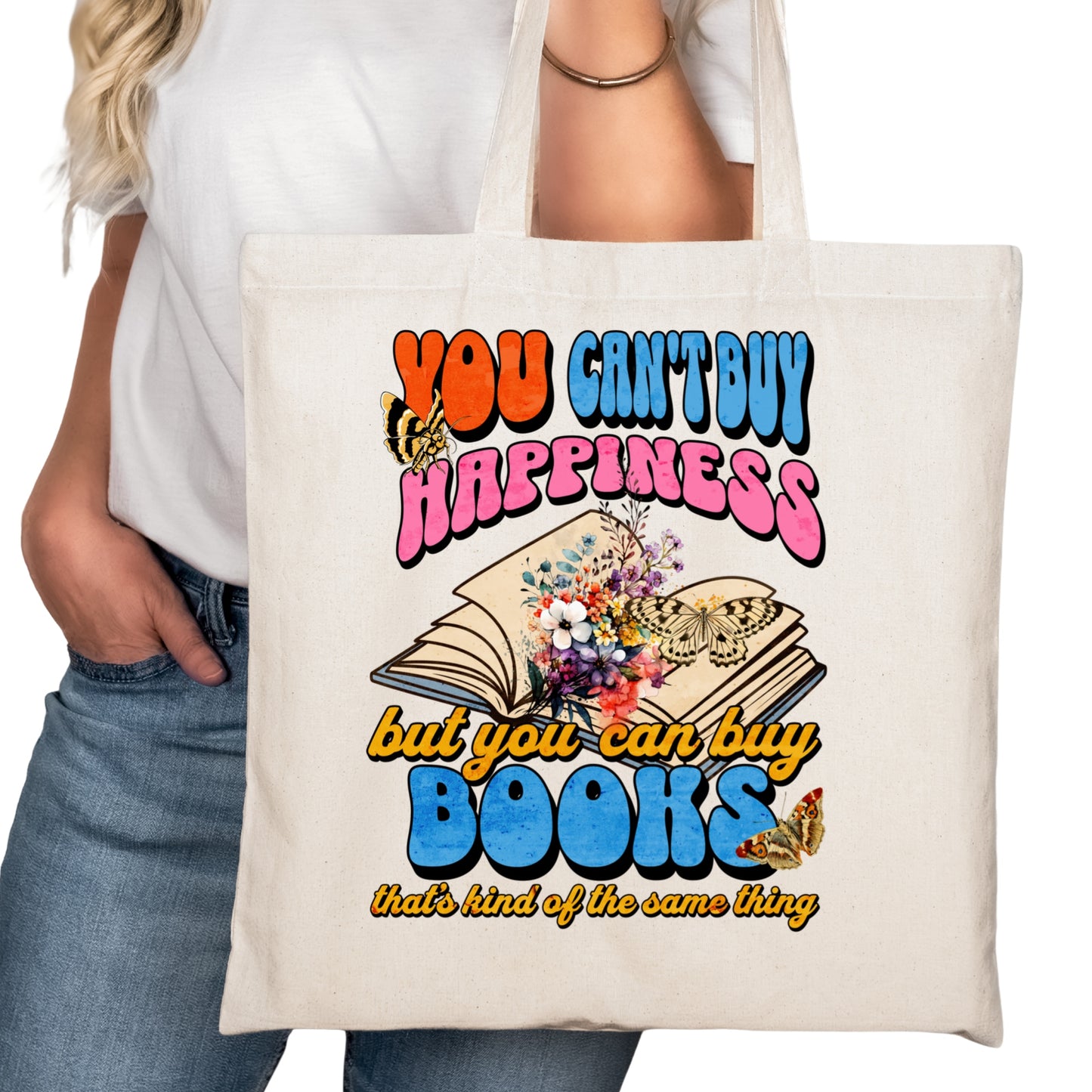 You can Buy Books  Bookish Tote Bag – Reading Tote for Book Lovers – Book Reader Bag - Romance Reader Tote - Book Store