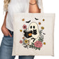 Ghost Reading Book with Kitty Cat Bookish Tote Bag – Reading Tote for Book Lovers – Book Reader Bag - Romance Reader Tote - Book Store