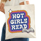 Hot Girls Read Books Bookish Tote Bag – Reading Tote for Book Lovers – Book Reader Bag - Romance Reader Tote - Book Store