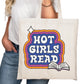 Hot Girls Read Books Bookish Tote Bag – Reading Tote for Book Lovers – Book Reader Bag - Romance Reader Tote - Book Store