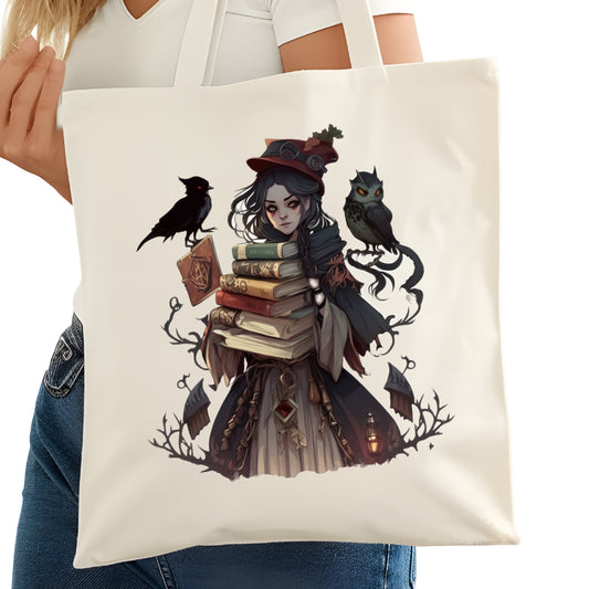 WItchy Book reading Bookish Tote Bag – Reading Tote for Book Lovers – Book Reader Bag - Romance Reader Tote - Book Store