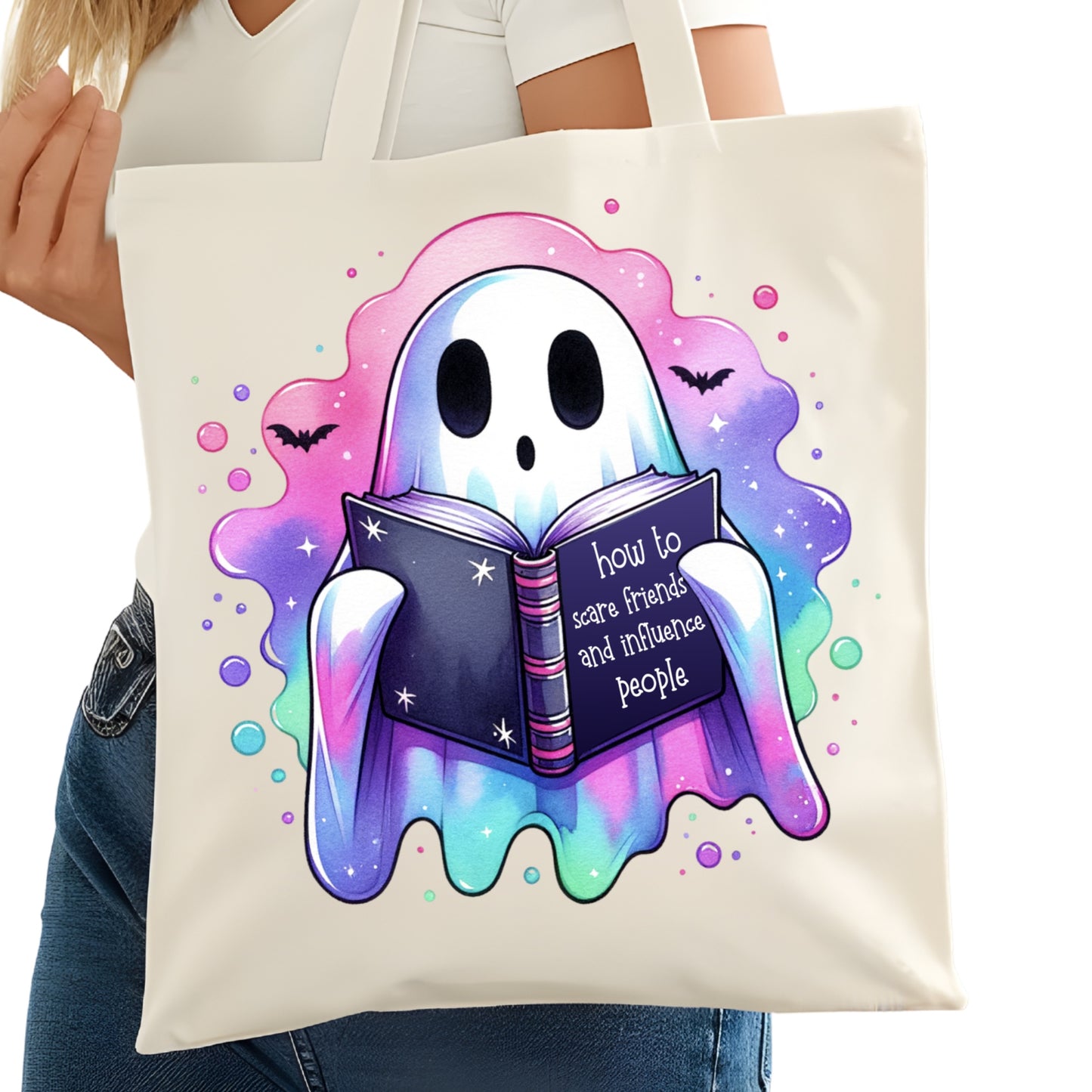 I Like to Scare Friends Bookish Tote Bag – Reading Tote for Book Lovers – Book Reader Bag - Romance Reader Tote - Book Store