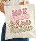 Hot Girls Read Books Bookish Tote Bag – Reading Tote for Book Lovers – Book Reader Bag - Romance Reader Tote - Book Store
