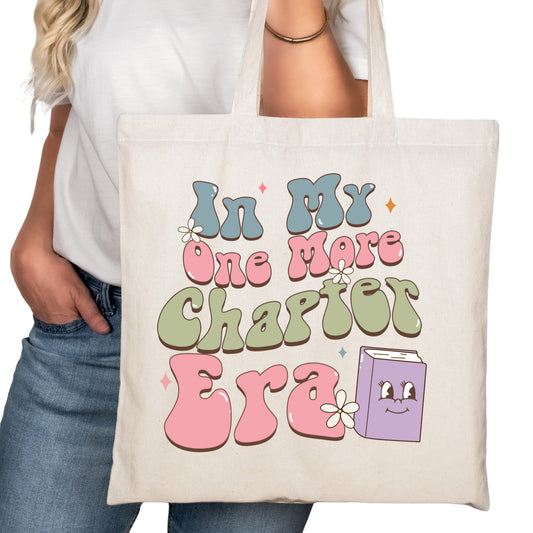 In My One More Chapter Era Bookish Tote Bag – Reading Tote for Book Lovers – Book Reader Bag - Romance Reader Tote - Book Store