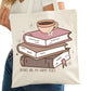 Books are My Happy Place Bookish Tote Bag – Reading Tote for Book Lovers – Book Reader Bag - Romance Reader Tote - Book Store