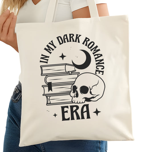 In My Dark Romance Era Bookish Tote Bag – Reading Tote for Book Lovers – Book Reader Bag - Romance Reader Tote - Book Store