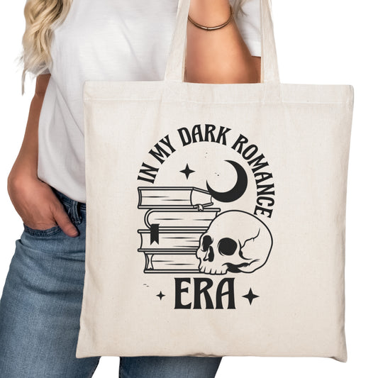 In My Dark Romance Era Bookish Tote Bag – Reading Tote for Book Lovers – Book Reader Bag - Romance Reader Tote - Book Store