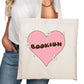 Bookish Heart Bookish Tote Bag – Reading Tote for Book Lovers – Book Reader Bag - Romance Reader Tote - Book Store