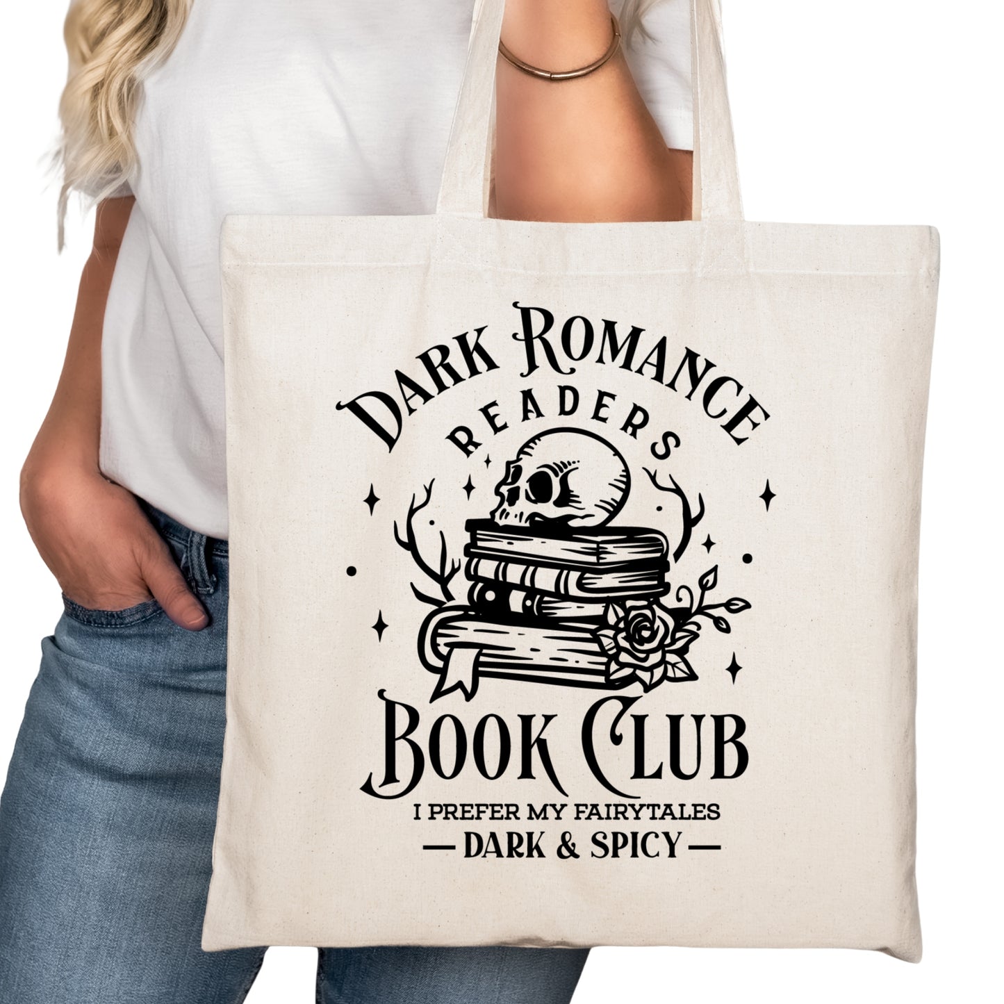 Dark Romance Readers Book Club Bookish Tote Bag – Reading Tote for Book Lovers – Book Reader Bag - Romance Reader Tote - Book Store